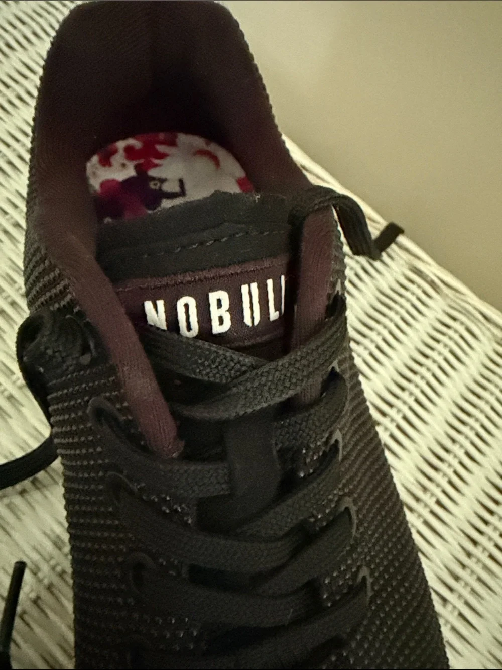 NOBULL Black womens Sneakers with Multicolor Floral Laces - Picture 8 of 9